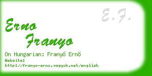 erno franyo business card